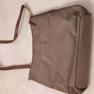 Calvin Klein Taupe Nylon Crossbody bag with adjustable strap